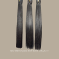 Flourish Beauty Raw Vietnamese Bone Straight SDD hair bundles made from 100% raw human hair featuring ultra-sleek texture, super double drawn density, and luxurious shine.