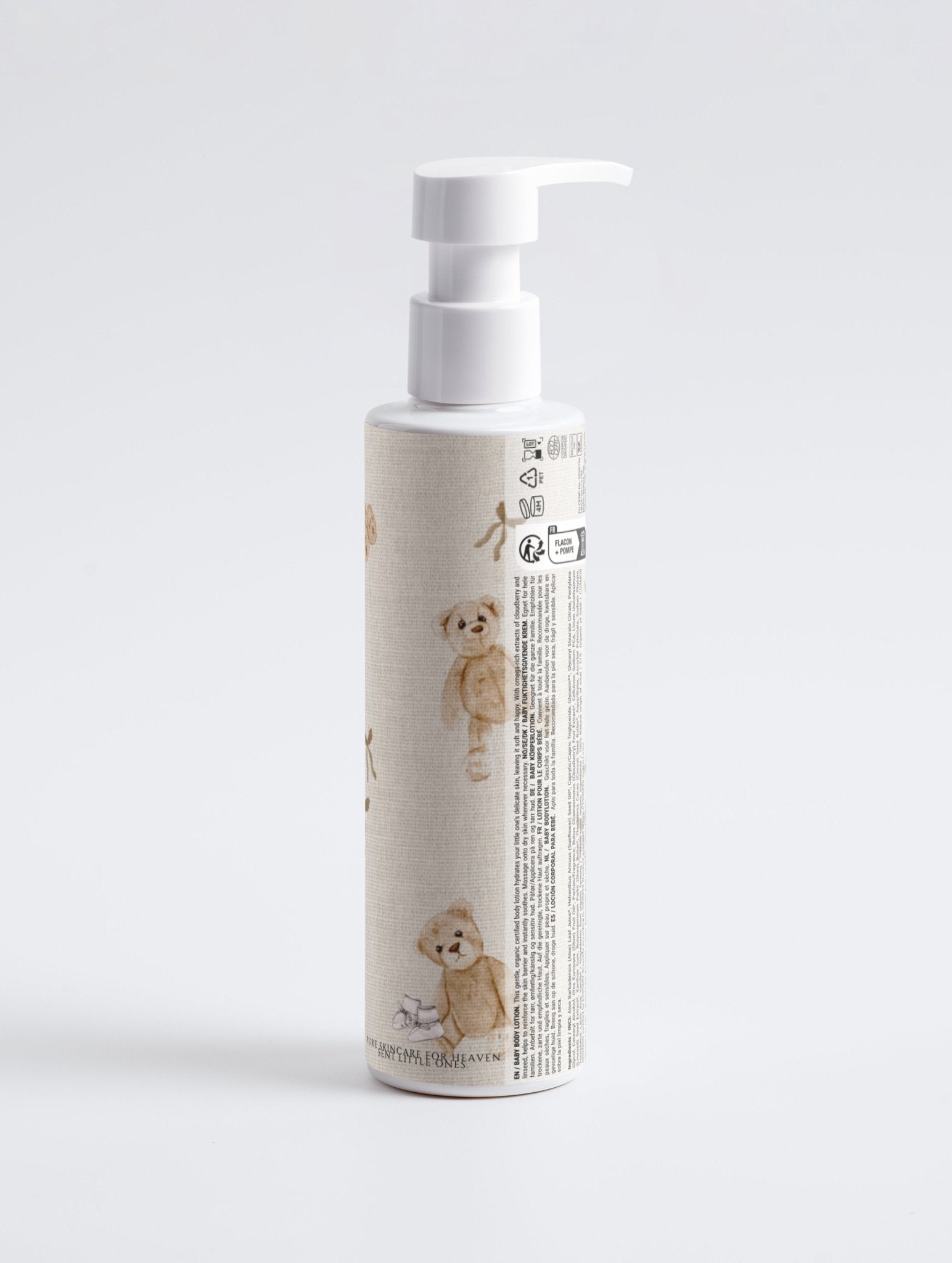 Baby body lotion with cloudberry and linseed extracts nourishing sensitive skin and supporting skin barrier

