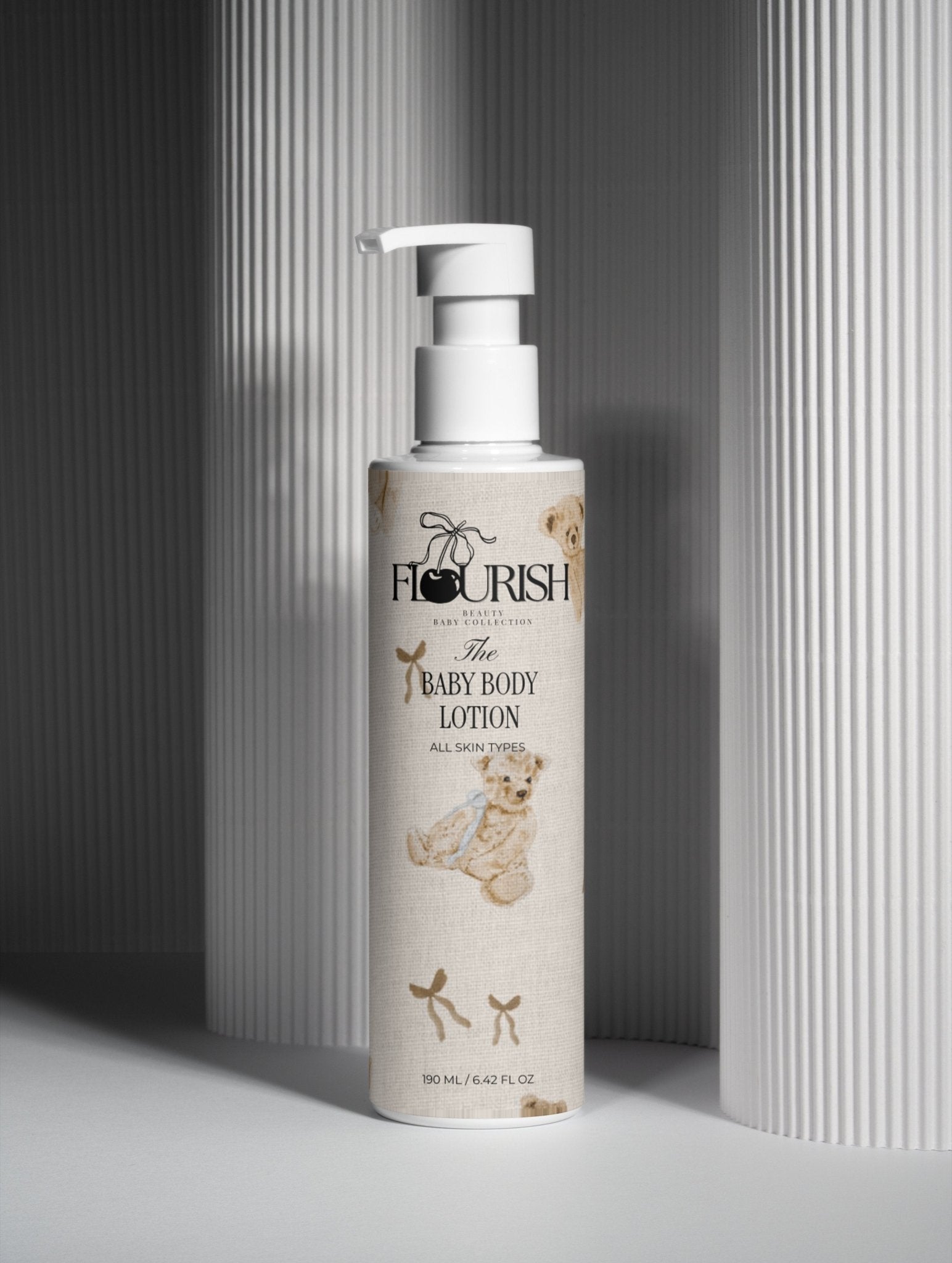 Natural baby skincare lotion rich in shea butter and aloe vera for soft and smooth baby skin

