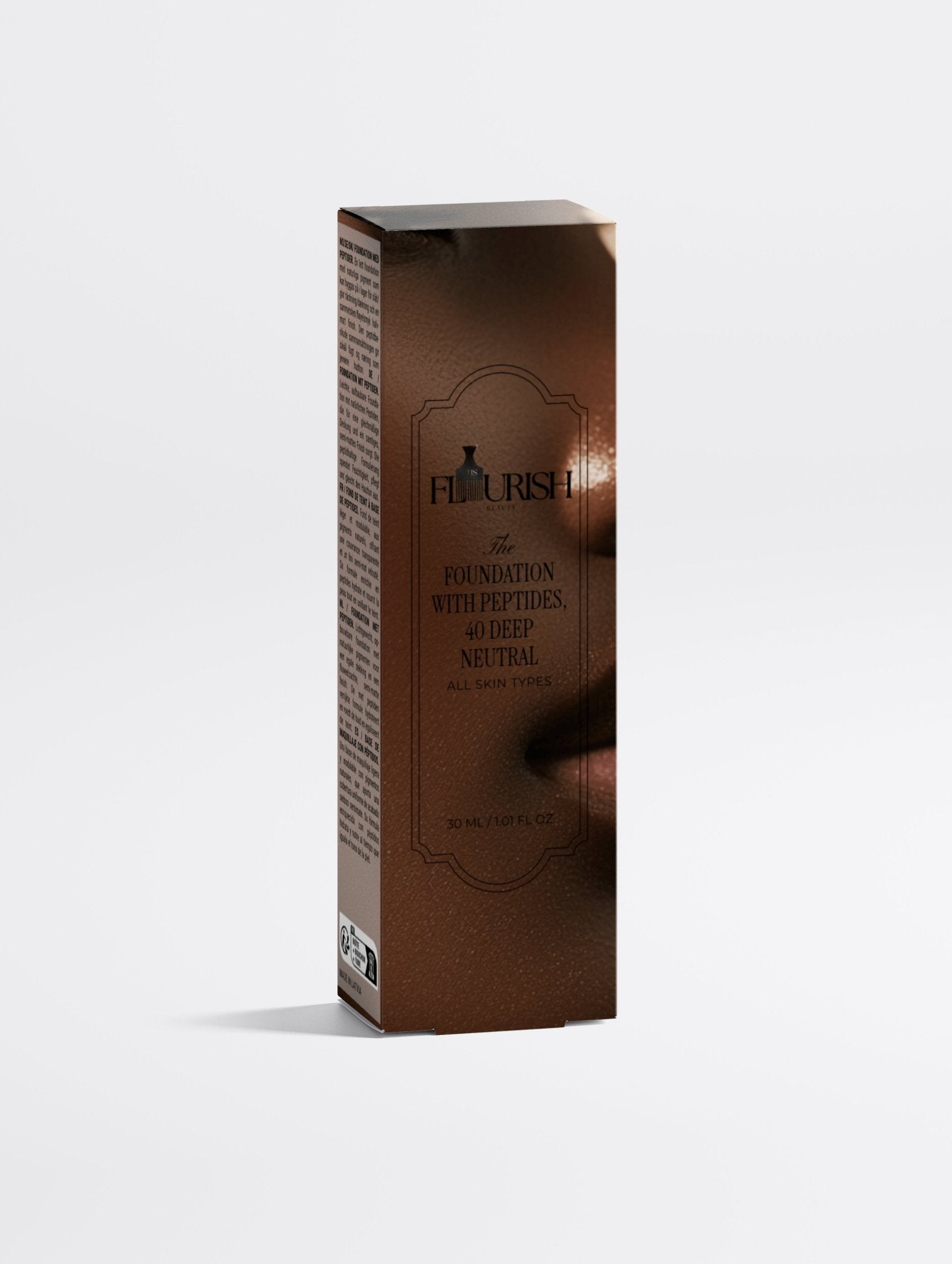 Flourish Branding Co Foundation with Peptides lightweight complexion foundation for a smooth, even skin tone and natural-looking coverage.