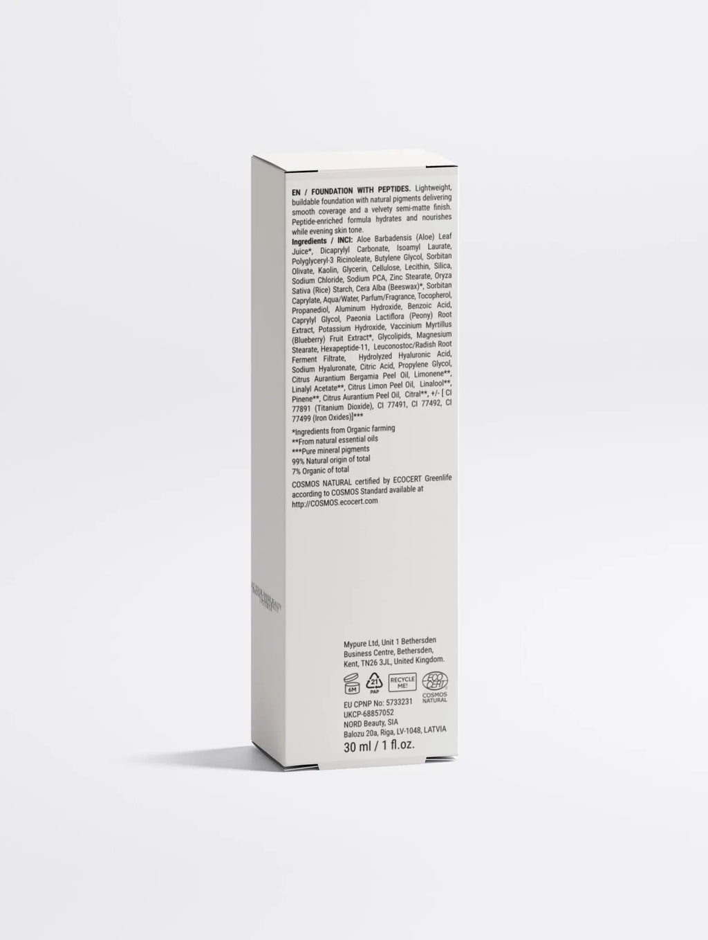 Flourish Beauty semi-matte foundation enriched with peptides for hydrated and flawless skin