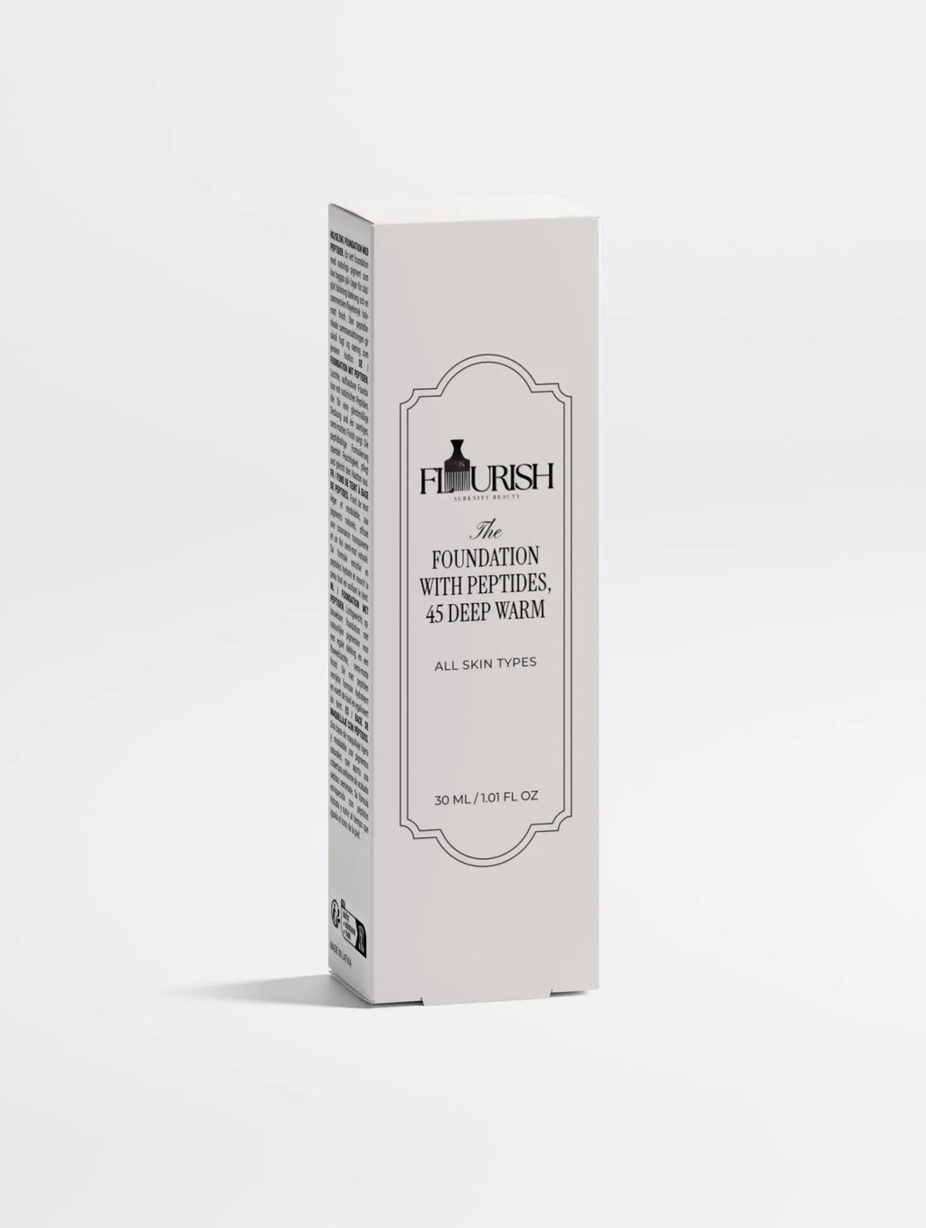 Lightweight peptide foundation with natural coverage for an even complexion and blurred pores