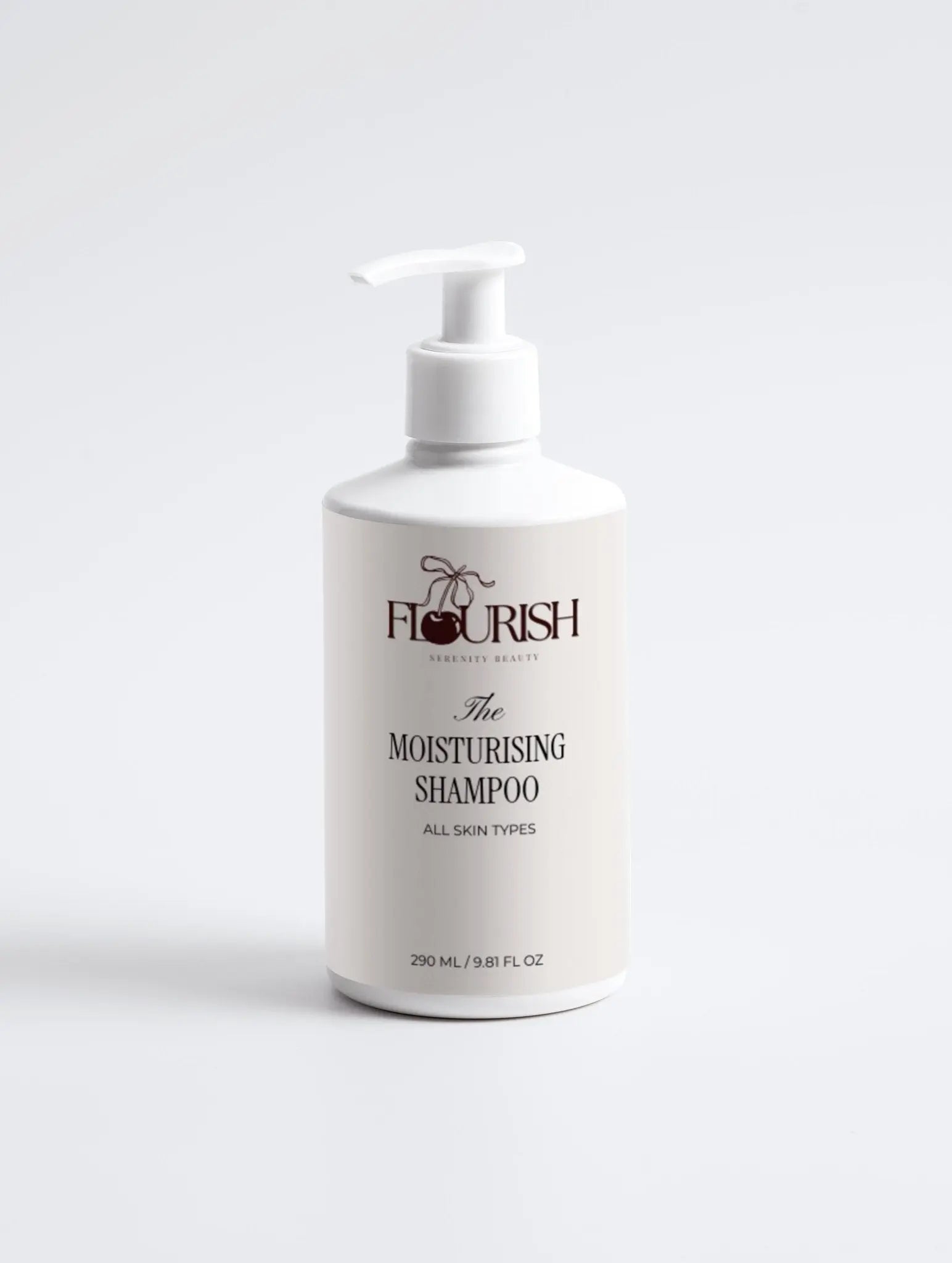 Flourish by Serenity Beauty moisturising shampoo with Aloe Vera for hydrated and glossy hair